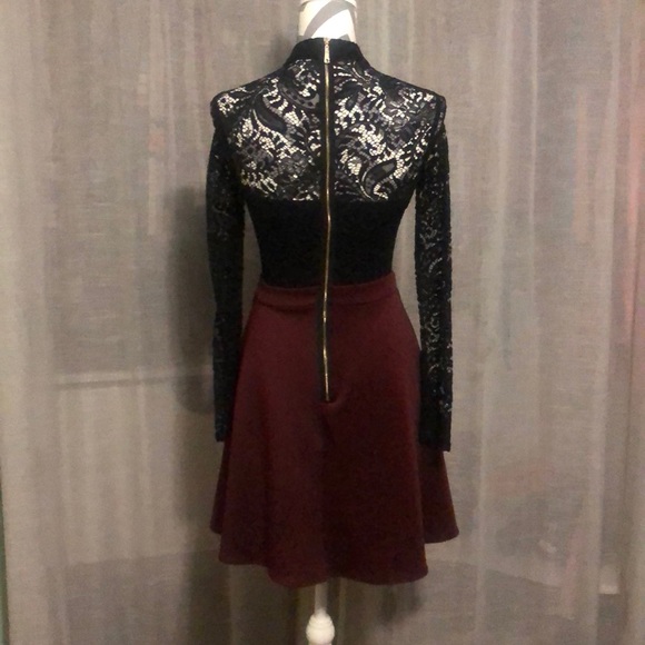 Lace Mock Turtleneck Top Dress - Picture 2 of 3